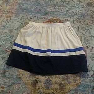 Willow & clay cream black blue striped skirt m nwt